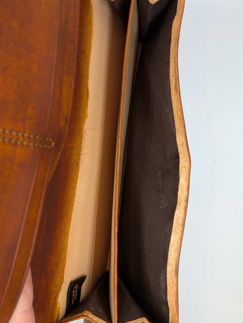 Coach Vintage Signature Kisslock Wallet Khaki Canvas Brown Leather Leatherware - Picture 9 of 16